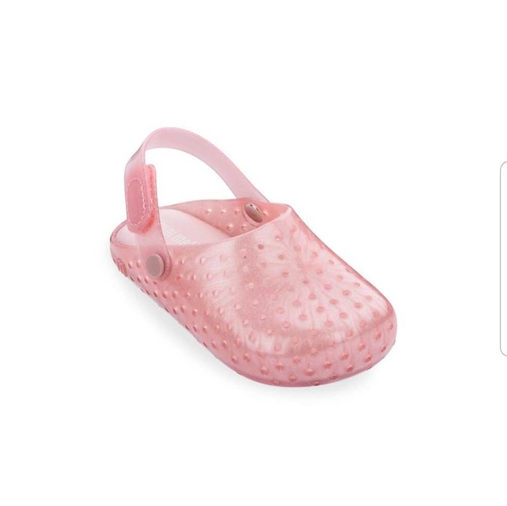 Mini Melissa Furandinha Babouche Resin Clogs Flats Pink Glitter